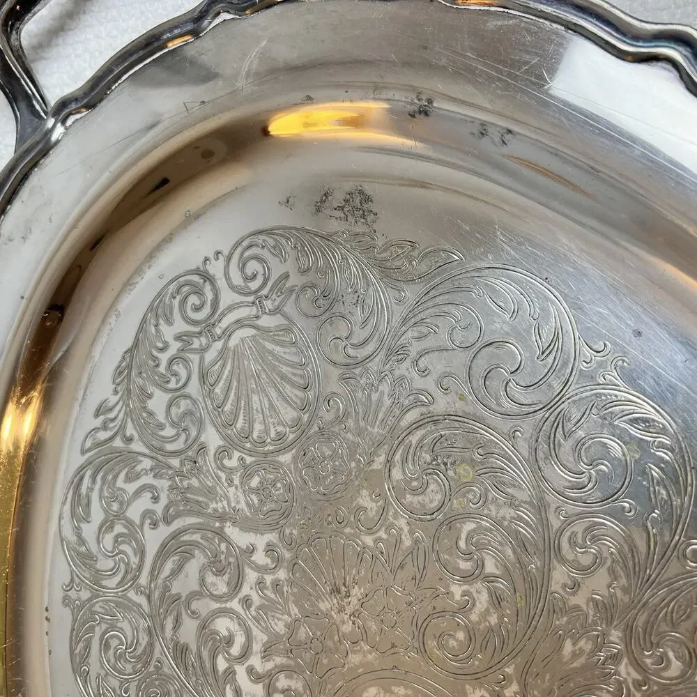 Silver Plated Handled Oval Serving Tray 20